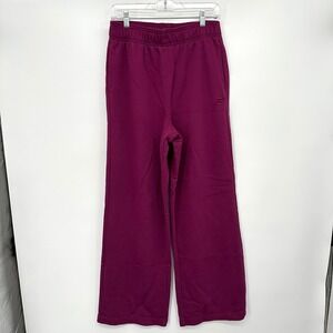 Fabletics Berry Purple Wide Leg Cozy Fleece Sweatpants Women's Size Medium